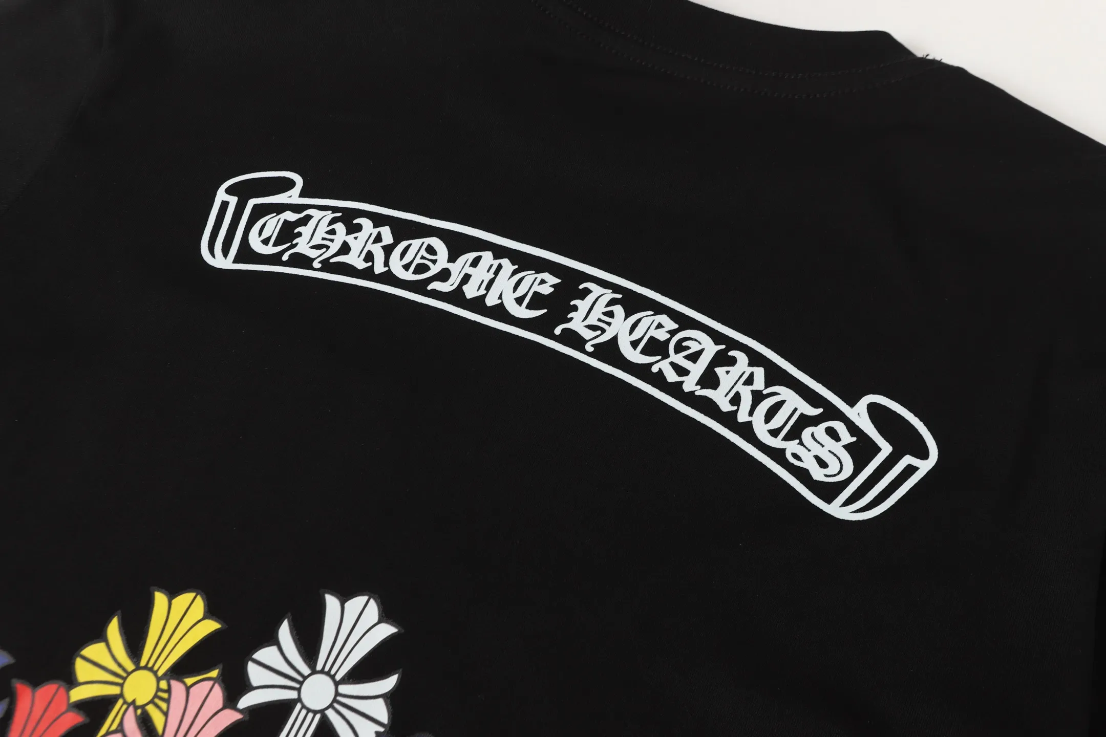 P160 -Chrome Hearts/Chrome Hearts Colorful Cross ✝️Sanskrit letters explosive long-sleeved T-shirt -High weight, high density and high quality. The wool is soft, delicate and skin-friendly. It feels soft and silky. It has excellent warmth and skin-friendly properties.